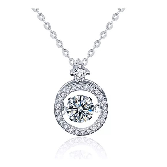 Certified 1/2ct. t.w. Diamond Dancing Necklace 18k White Gold over Italy Silver - Picture 1 of 16